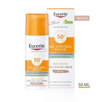 ЕУЦЕРИН СЪН ОЙЛ КОНТРОЛ Слънцезащитен гел-крем за лице SPF50 тъмен цвят 50 мл.