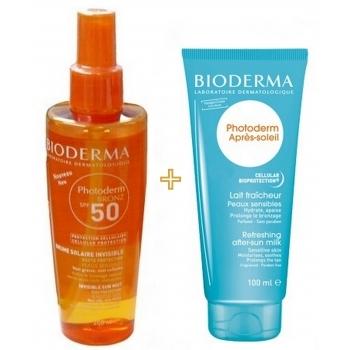 БИОДЕРМА ФОТОДЕРМ БРОНЗ Сухо олио SPF50+ 200 мл. + апре солей 100 мл. ПРОМО